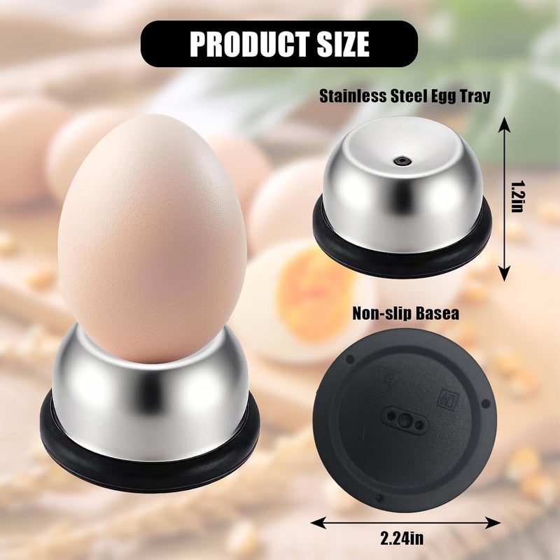 Bolsdoic Egg Piercer for Raw Eggs, Stainless Steel Needle Egg Punch Tool with Black Anti-Slip Base to Get Good Hard Boiled Eggs for Home and Commercial Kitchen Use - Image 2